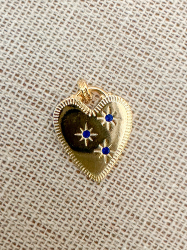 Sapphire Heart Charm