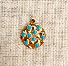 Load image into Gallery viewer, Gold + Turquoise Enamel