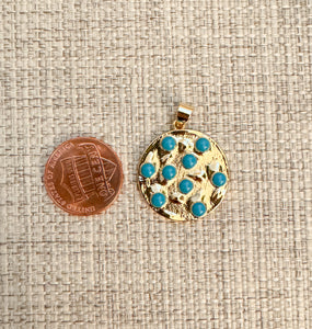 Gold + Turquoise Enamel