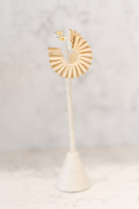 Gold + Ivory Raffia Cuffed Hoops